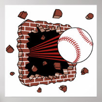 Baseball burst poster