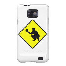 Baseball Catcher Crossing Sign Samsung Galaxy S2 Case