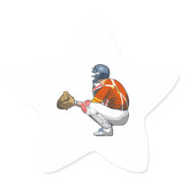 baseball catcher realistic vector illustration star stickers