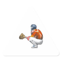 baseball catcher realistic vector illustration triangle sticker