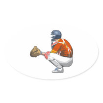 baseball catcher realistic vector illustration stickers