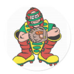 Baseball Catcher Round Sticker