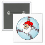 Baseball Christmas Santa Claus buttons