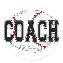 Baseball Coach T-shirts and Gifts. Round Sticker