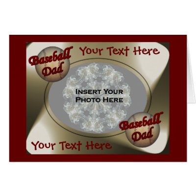 Baseball Dad Add Photo Template Card by SmilinEyesTreasures