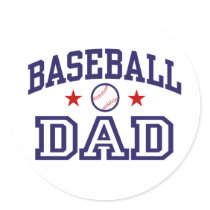 Baseball Dad Round Sticker