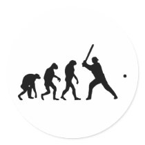 baseball evolution round stickers