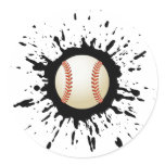 Baseball Explosion Round Sticker