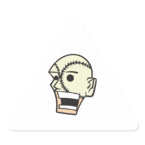 baseball face fan fanatic triangle sticker