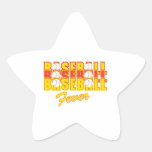baseball fever red and yellow star stickers