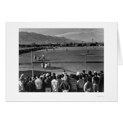 Baseball game at Manzanar Cards by Manzanar