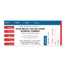 Baseball Game Ticket Wedding Invite Custom Rack Card