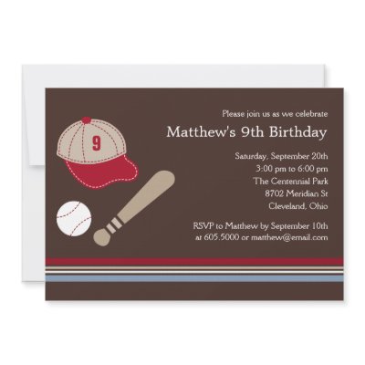 Baseball Gears - Birthday Party Invitation by berryberrysweet