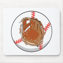 baseball glove and baseball vector design mousemat