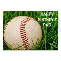 Baseball Happy Birthday Dad Card