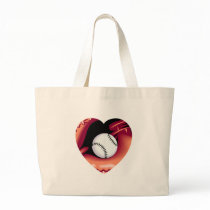 Baseball Heart Tote Bag