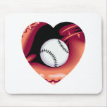 Baseball Heart Mouse Pads