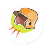 Baseball Helmet Round Stickers