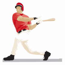 baseball hitter swinging vector graphic photo cutout