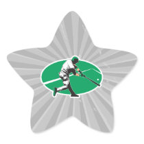 baseball hitter vector illustration star stickers