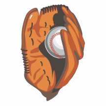 baseball in mitt vector graphic photo cut out