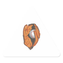 baseball in mitt vector graphic triangle stickers