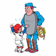 baseball kid arguing with the umpire photo cutout