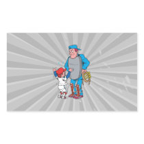baseball kid arguing with the umpire rectangular stickers