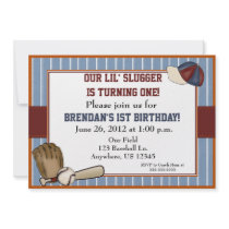 Baseball Kids Birthday Invitation