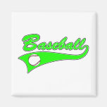 Baseball Logo Lime Green Fridge Magnets