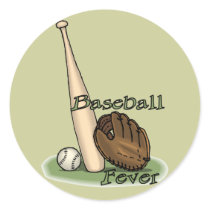 baseball lovers round sticker