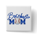 Baseball MOM blue buttons