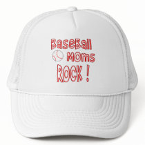 Baseball Moms Rock ! (red) Hats