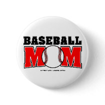 Baseball Mum Button