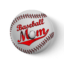 Baseball Mum Button