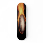 Baseball On Fire Skateboard