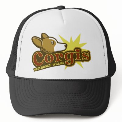 Baseball Pembroke Welsh Corgis Logo Trucker Hats by MenagerieMayhem