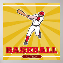 baseball player batting print
