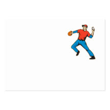 Baseball Player Pitcher Throwing Ball Business Card Template