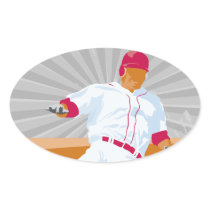 baseball player slide vector graphic sticker