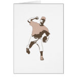 baseball player throwing vector graphic greeting card