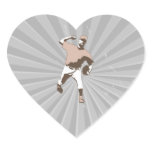 baseball player throwing vector graphic heart sticker