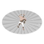 baseball player throwing vector graphic sticker