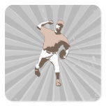 baseball player throwing vector graphic sticker