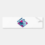 baseball player with bat batting retro style bumper stickers