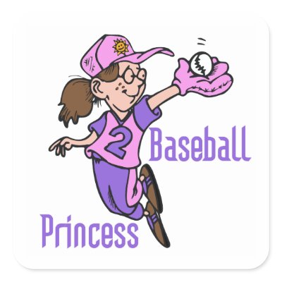 Baseball Princess T shirts and Gifts Square Stickers by sport_shop