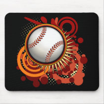 Baseball Punk Circles Red Mousepad