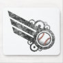 Baseball Retro Stripe Black Mousepad
