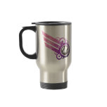 Baseball Retro Stripe Pink Travel Mug