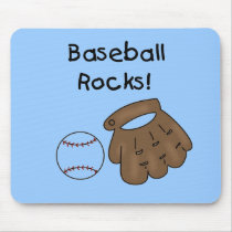 Baseball Rocks T-shirts and Gifts Mousepads